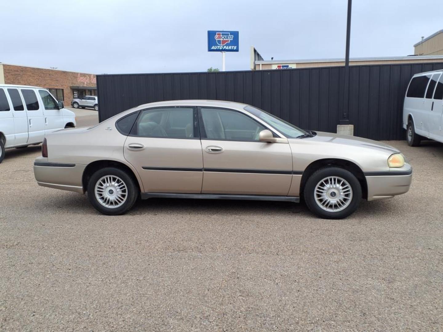 2001 Sandrift Metallic 49u Chevrolet Impala Base (2G1WF55E219) with an 3.4L 3L NA V6 overhead valves (OHV) 12V Fuel Injected engine, 4-Speed Automatic transmission, located at 1401 N. Hobart, Pampa, TX, 79065, (806) 665-9872, 35.549953, -100.975098 - Photo#2