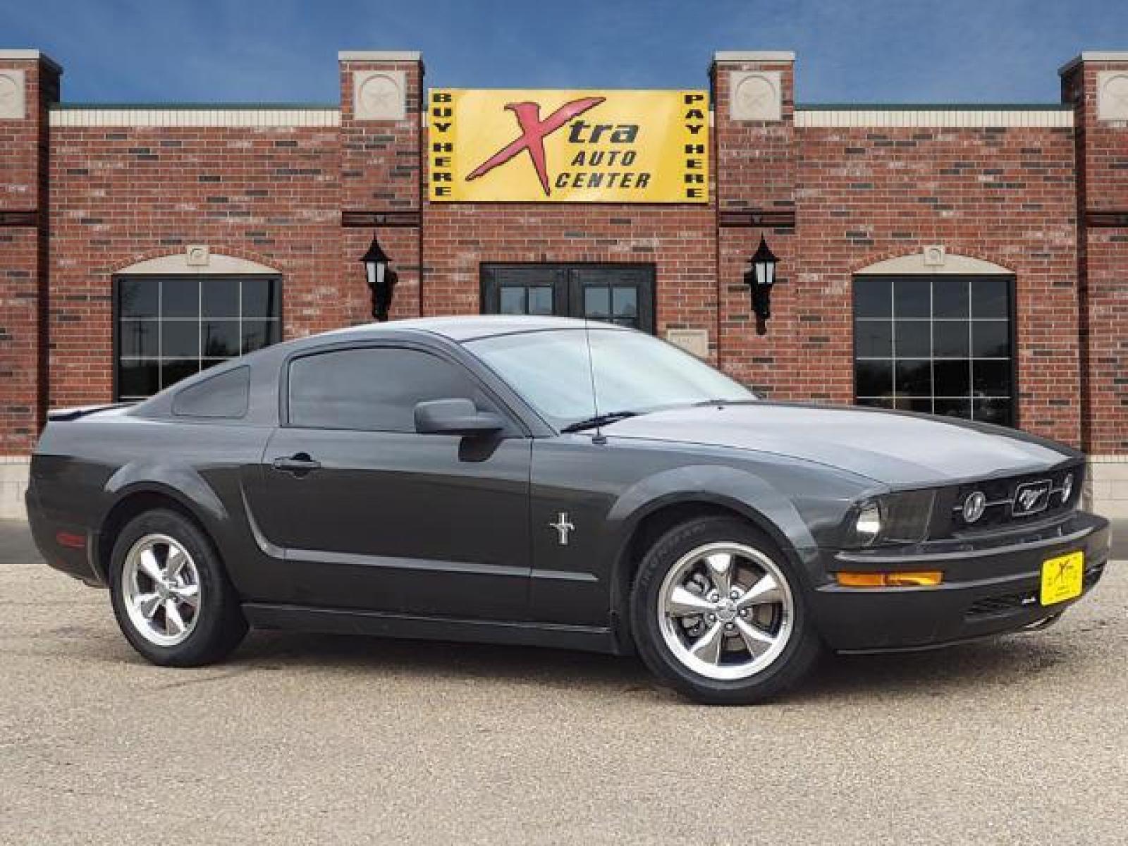 2008 Black Clearcoat Ford Mustang V6 Premium (1ZVHT80N485) with an 4.0L 4.0L V6 210hp 240ft. lbs. Fuel Injected engine, 5-Speed Automatic transmission, located at 1401 N. Hobart, Pampa, TX, 79065, (806) 665-9872, 35.549641, -100.971878 - Photo #0