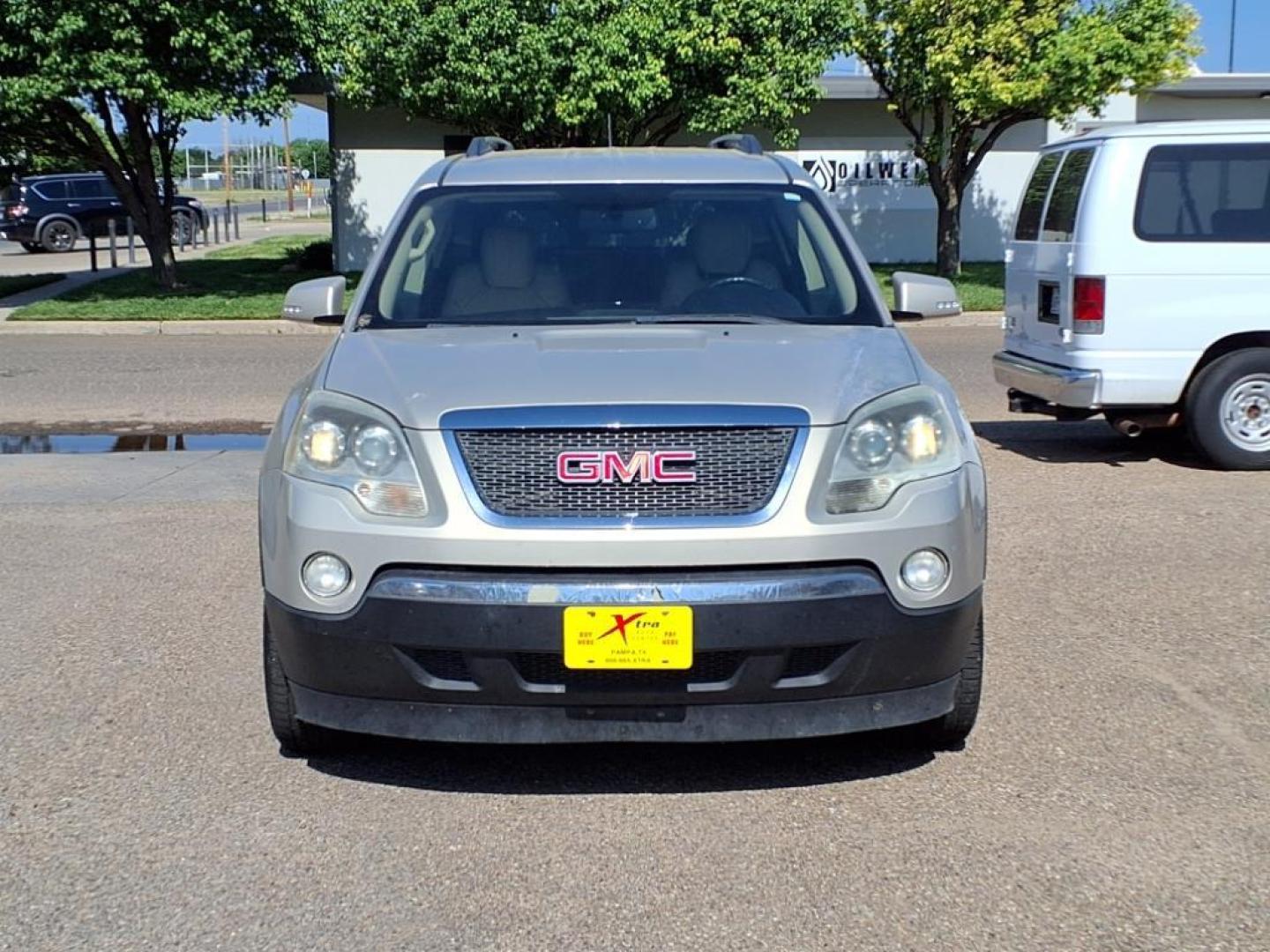 2010 Gold Mist Metallic 51u GMC Acadia SLT-1 (1GKLRMED2AJ) with an 3.6L 3.6L V6 288hp 270ft. lbs. Fuel Injected engine, 6-Speed Shiftable Automatic transmission, located at 1401 N. Hobart, Pampa, TX, 79065, (806) 665-9872, 35.549953, -100.975098 - Photo#1