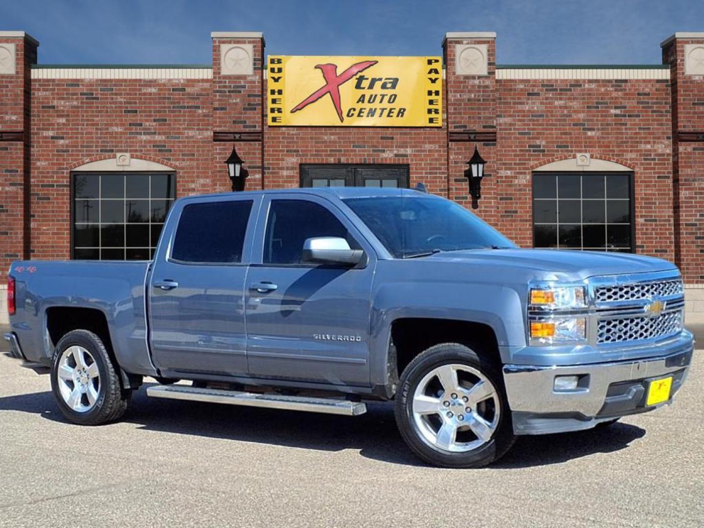 2015 Lt. Blue Chevrolet Silverado 1500 LT (3GCUKREC5FG) with an 5.3L EcoTec3 5.3L V8 355hp 383ft. lbs. Direct Injection engine, 6-Speed Shiftable Automatic w/Overdrive transmission, located at 1401 N. Hobart, Pampa, TX, 79065, (806) 665-9872, 35.549953, -100.975098 - Photo#0