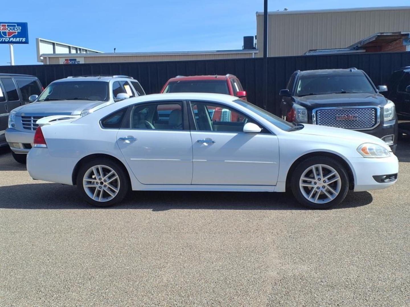 2010 Summit White Chevrolet Impala LTZ (2G1WC5EMXA1) with an 3.9L 3.9L Flex Fuel V6 230hp 235ft. lbs. Fuel Injected engine, 4-Speed Automatic transmission, located at 1401 N. Hobart, Pampa, TX, 79065, (806) 665-9872, 35.549953, -100.975098 - Photo#2