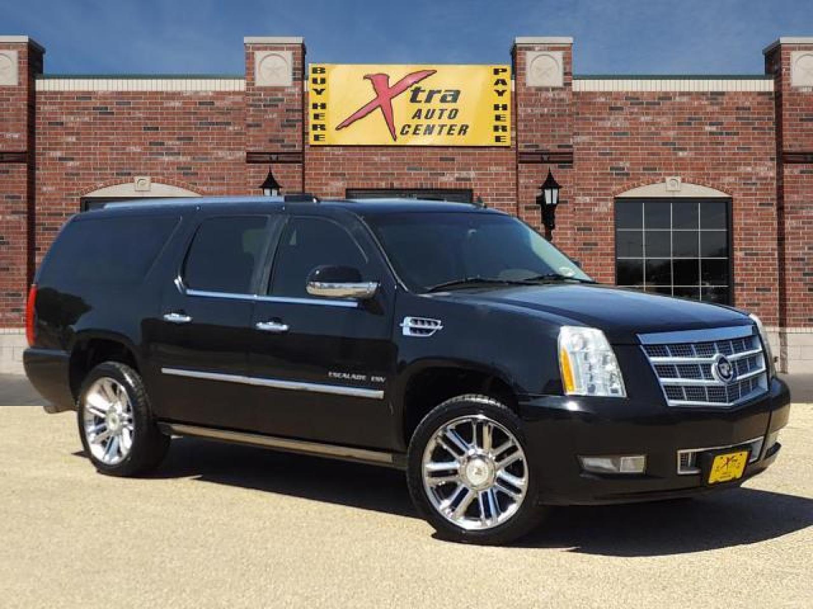 2011 Black Raven Cadillac Escalade ESV Platinum Edition (1GYS3KEF0BR) with an 6.2L 6.2L Flex Fuel V8 403hp 4 Sequential-Port F.I. engine, 6-Speed Shiftable Automatic transmission, located at 1401 N. Hobart, Pampa, TX, 79065, (806) 665-9872, 35.549641, -100.971878 - Photo #0