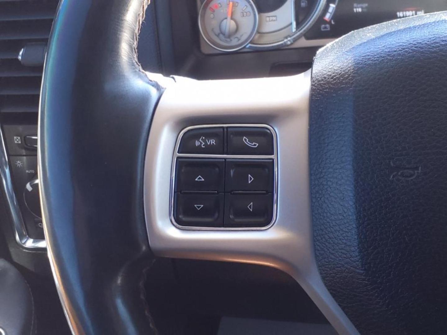 2015 Bright White Clear Coat/White Gold Clear Coat RAM 1500 Laramie Longhorn (1C6RR7PM3FS) with an 3.0L Biodiesel Turbo V6 240hp 420ft. lbs. Common Rail Direct Injection engine, 8-Speed Shiftable Automatic transmission, located at 1401 N. Hobart, Pampa, TX, 79065, (806) 665-9872, 35.549953, -100.975098 - Photo#7
