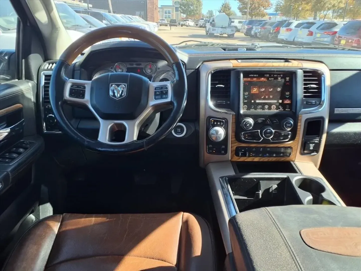 2015 Bright White Clear Coat/White Gold Clear Coat Ram 1500 Longhorn Crew Cab SWB 4WD (1C6RR7PM3FS) with an Other engine, located at 1401 N. Hobart, Pampa, TX, 79065, (806) 665-9872, 35.549953, -100.975098 - Unleash your adventurous spirit with the 2015 Ram 1500 Longhorn Crew Cab SWB 4WD, a perfect companion for weekend getaways or your daily commute in and around Pampa, TX. Whether you need a reliable truck for hauling cargo or a spacious vehicle for family outings, this versatile pickup is designed to - Photo#11