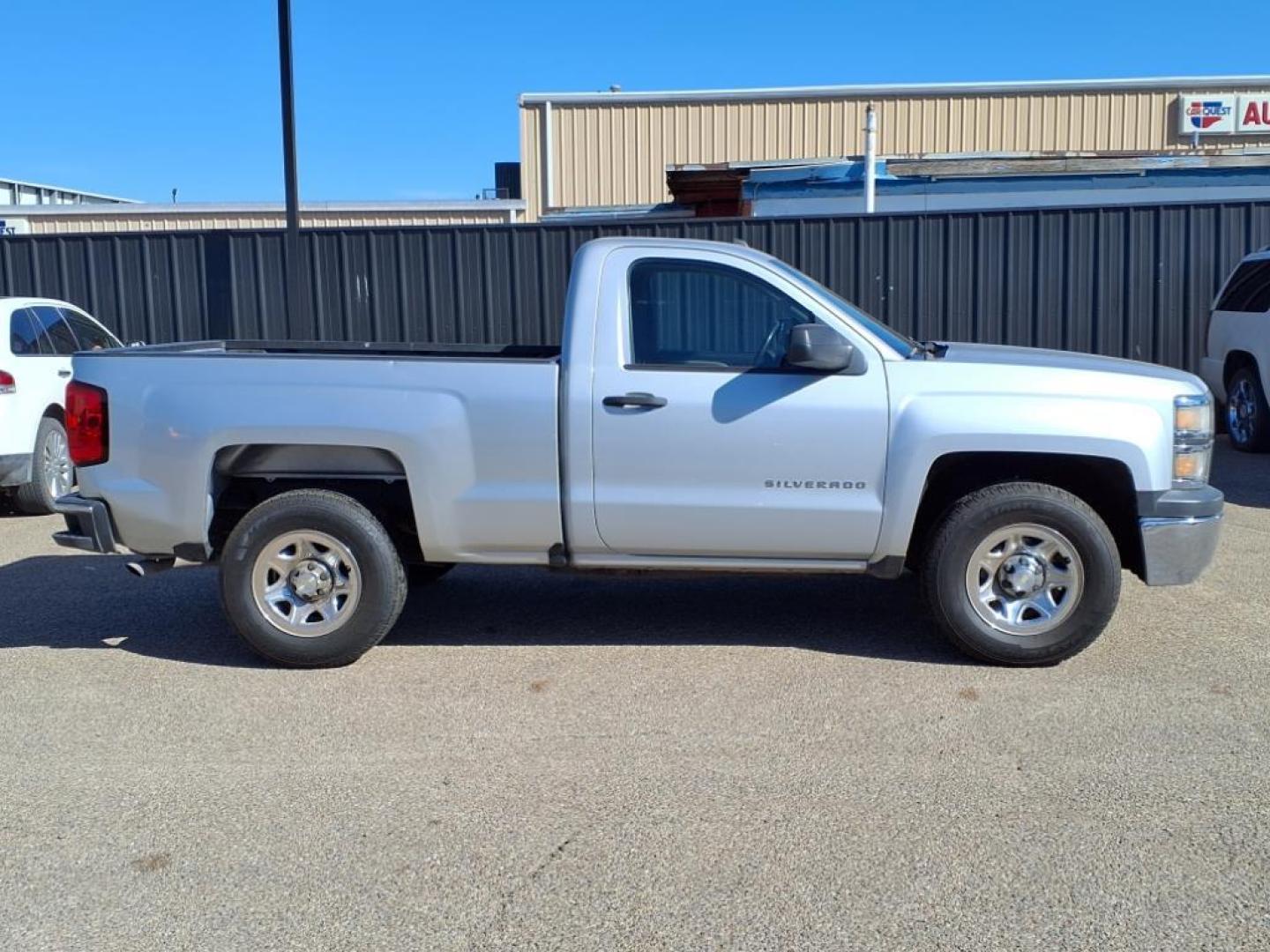 2015 Silver Ice Metallic Gan Chevrolet Silverado 1500 LS (1GCNCPEH8FZ) with an 4.3L EcoTec3 4.3L Flex Fuel V6 285hp 305ft. lbs. Direct Injection engine, 6-Speed Automatic w/Overdrive transmission, located at 1401 N. Hobart, Pampa, TX, 79065, (806) 665-9872, 35.549953, -100.975098 - Photo#2