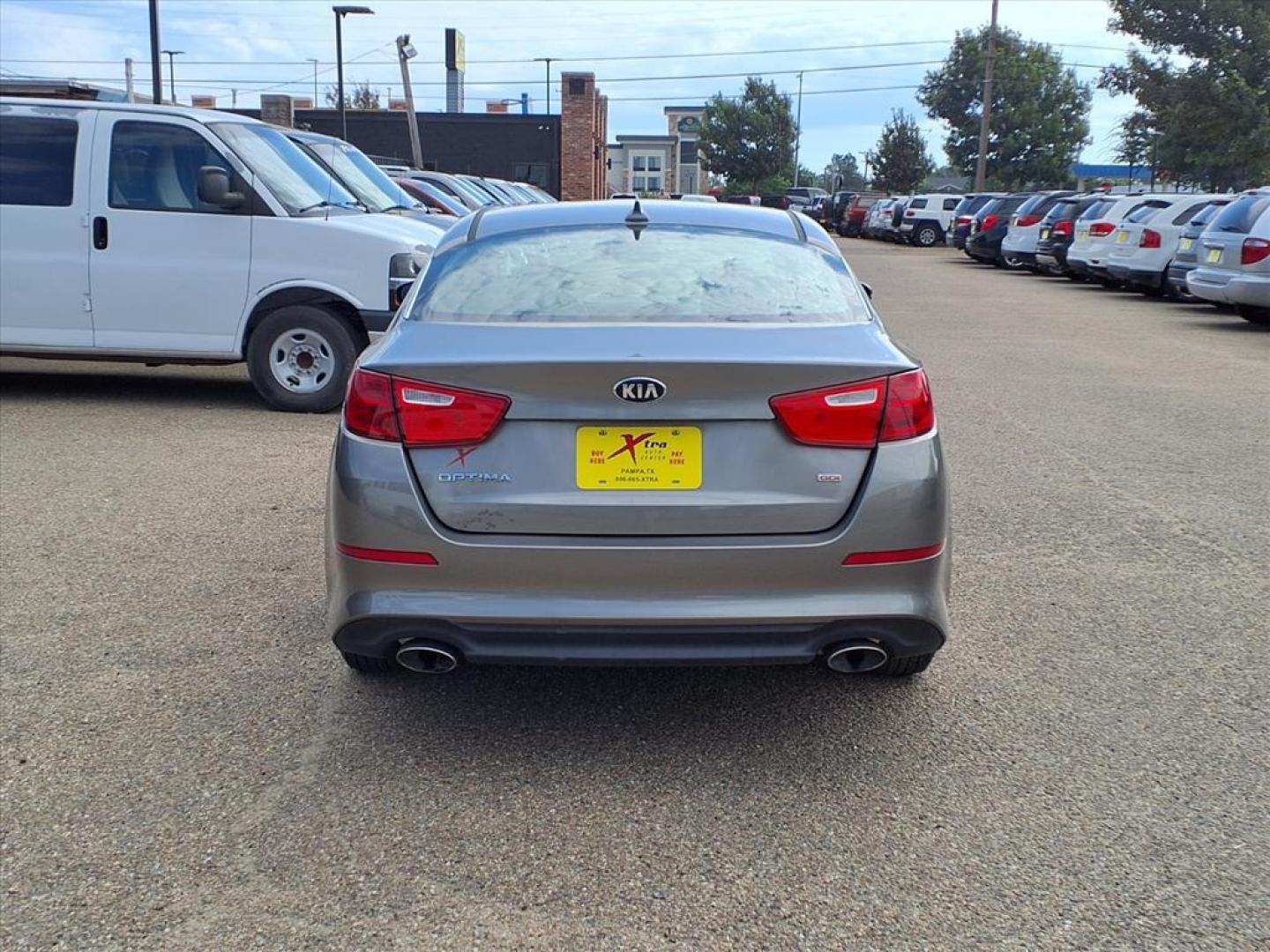 2015 Satin Metal Kia Optima LX (5XXGM4A73FG) with an 2.4L 2.4L I4 192hp 181ft. lbs. Direct Injection engine, 6-Speed Shiftable Automatic transmission, located at 1401 N. Hobart, Pampa, TX, 79065, (806) 665-9872, 35.549953, -100.975098 - Photo#3