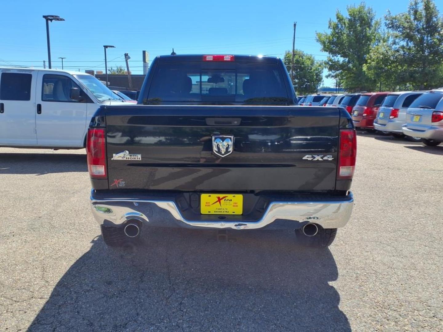 2014 Black Clear Coat RAM 1500 Big Horn (1C6RR7LT1ES) with an 5.7L HEMI 5.7L V8 395hp 407ft. lbs. Sequential Multiport Fuel Injection engine, 8-Speed Shiftable Automatic transmission, located at 1401 N. Hobart, Pampa, TX, 79065, (806) 665-9872, 35.549953, -100.975098 - Photo#3
