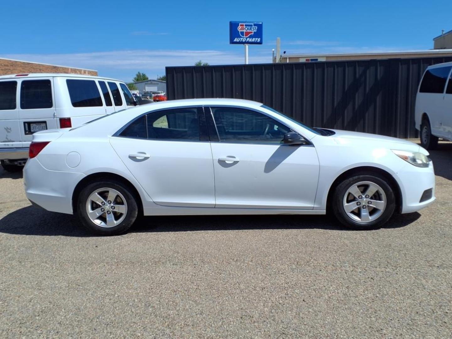 2015 Summit White Chevrolet Malibu LS Fleet (1G11A5SL6FF) with an 2.5L Ecotec 2.5L I4 196hp 191ft. lbs. Direct Injection engine, 6-Speed Shiftable Automatic w/Overdrive transmission, located at 1401 N. Hobart, Pampa, TX, 79065, (806) 665-9872, 35.549953, -100.975098 - Photo#2