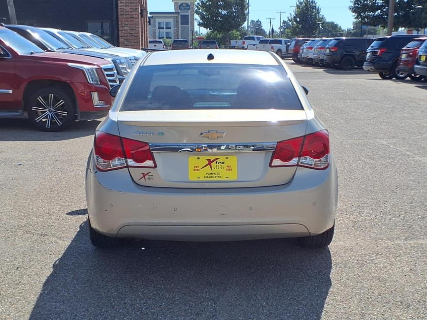 2011 Gold Mist Metallic Chevrolet Cruze ECO (1G1PJ5S92B7) with an 1.4L Ecotec 1.4L Turbo I4 138hp 148ft. lbs. Sequential Multiport Fuel Injection engine, 6-Speed Shiftable Automatic transmission, located at 1401 N. Hobart, Pampa, TX, 79065, (806) 665-9872, 35.549953, -100.975098 - Photo#3
