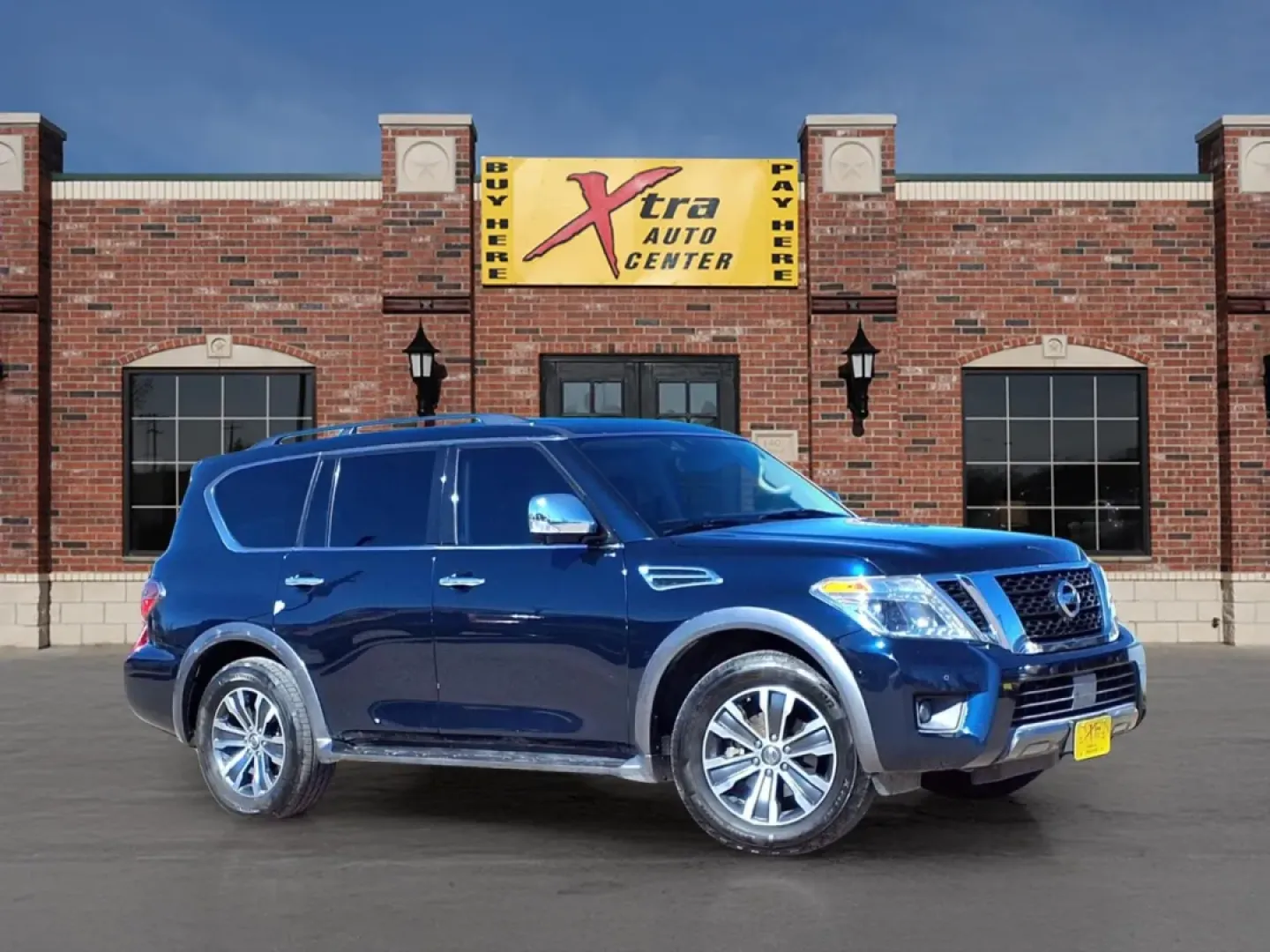 2019 Hermosa Blue Pearl Bw5 Nissan Armada SV (JN8AY2ND6K9) with an 5.6L engine, Automatic transmission, located at 1401 N. Hobart, Pampa, TX, 79065, (806) 665-9872, 35.549953, -100.975098 - Need a road-trip-ready SUV that can handle Texas highways, school drop-offs, and weekend getaways without feeling cramped? This 2019 Nissan Armada SV is built for real life-big family space, strong V8 power, and the confidence of a full-size SUV that's just as comfortable cruising through Pampa as i - Photo#0