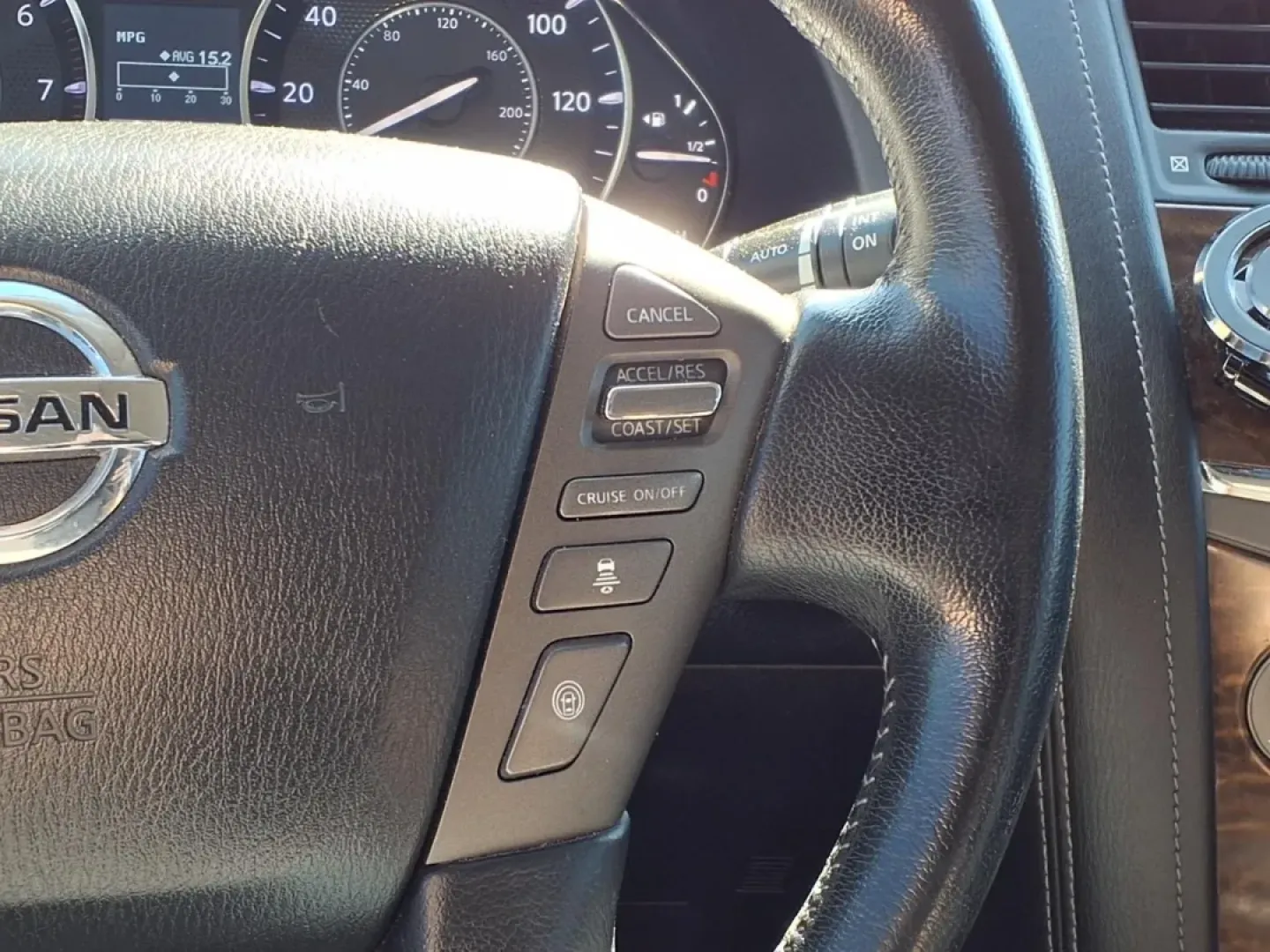 2019 Hermosa Blue Pearl Bw5 Nissan Armada SV (JN8AY2ND6K9) with an 5.6L engine, Automatic transmission, located at 1401 N. Hobart, Pampa, TX, 79065, (806) 665-9872, 35.549953, -100.975098 - Need a road-trip-ready SUV that can handle Texas highways, school drop-offs, and weekend getaways without feeling cramped? This 2019 Nissan Armada SV is built for real life-big family space, strong V8 power, and the confidence of a full-size SUV that's just as comfortable cruising through Pampa as i - Photo#10