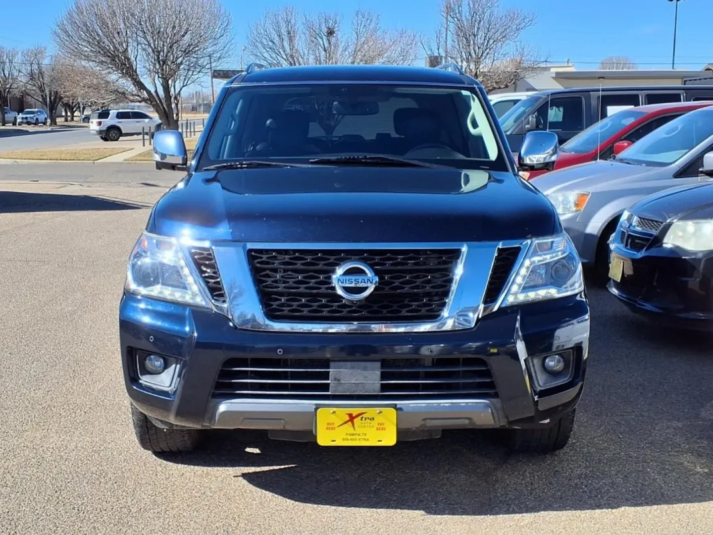 2019 Hermosa Blue Pearl Bw5 Nissan Armada SV (JN8AY2ND6K9) with an 5.6L engine, Automatic transmission, located at 1401 N. Hobart, Pampa, TX, 79065, (806) 665-9872, 35.549953, -100.975098 - Need a road-trip-ready SUV that can handle Texas highways, school drop-offs, and weekend getaways without feeling cramped? This 2019 Nissan Armada SV is built for real life-big family space, strong V8 power, and the confidence of a full-size SUV that's just as comfortable cruising through Pampa as i - Photo#1