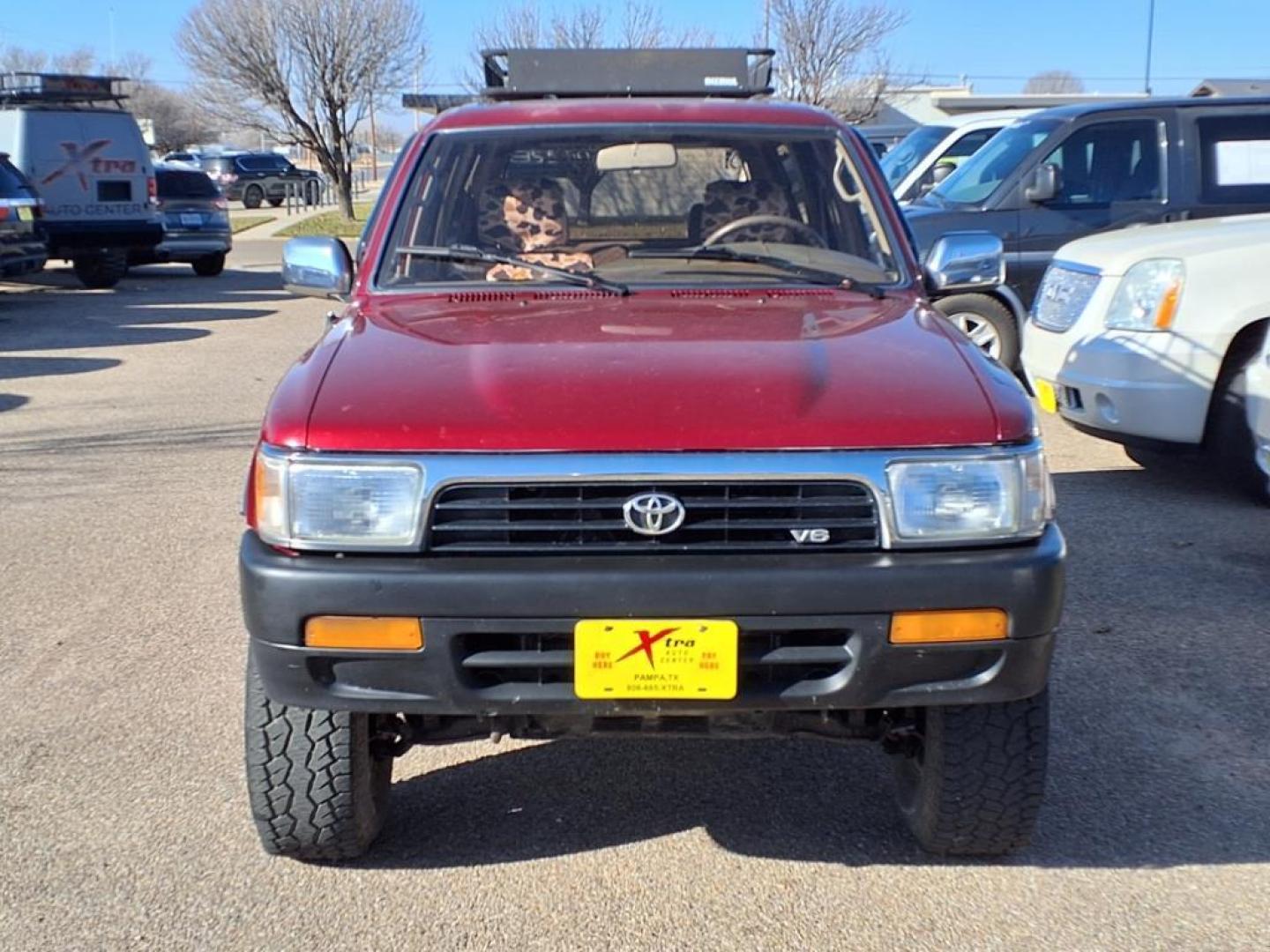 1995 Cardinal Red 000 Toyota 4Runner SR5 V6 (JT3VN39W4S8) with an 3.0L 3.0L V6 150hp 180ft. lbs. Fuel Injected engine, 5-Speed Manual transmission, located at 1401 N. Hobart, Pampa, TX, 79065, (806) 665-9872, 35.549953, -100.975098 - Photo#1