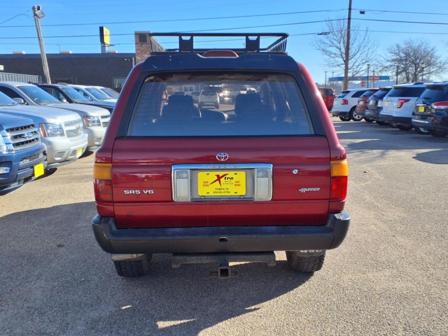 1995 Cardinal Red 000 Toyota 4Runner SR5 V6 (JT3VN39W4S8) with an 3.0L 3.0L V6 150hp 180ft. lbs. Fuel Injected engine, 5-Speed Manual transmission, located at 1401 N. Hobart, Pampa, TX, 79065, (806) 665-9872, 35.549953, -100.975098 - Photo#3