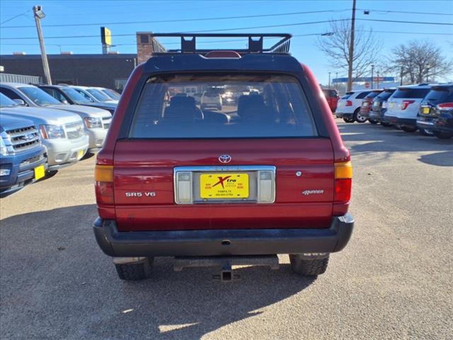 1995 Cardinal Red 000 Toyota 4Runner SR5 V6 (JT3VN39W4S8) with an 3.0L 3.0L V6 150hp 180ft. lbs. Fuel Injected engine, 5-Speed Manual transmission, located at 1401 N. Hobart, Pampa, TX, 79065, (806) 665-9872, 35.549953, -100.975098 - Photo#3