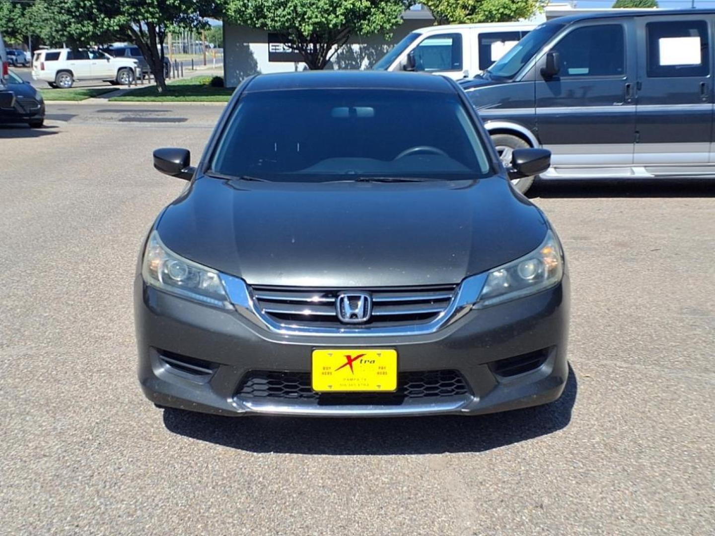 2014 Hematite Metallic Gn Honda Accord LX (1HGCR2F30EA) with an 2.4L 2.4L I4 185hp 181ft. lbs. Direct Injection engine, CVT transmission, located at 1401 N. Hobart, Pampa, TX, 79065, (806) 665-9872, 35.549953, -100.975098 - Photo#1