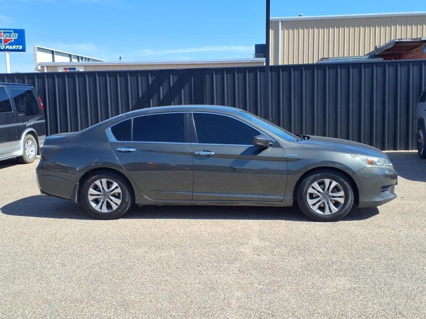 2014 Hematite Metallic Gn Honda Accord LX (1HGCR2F30EA) with an 2.4L 2.4L I4 185hp 181ft. lbs. Direct Injection engine, CVT transmission, located at 1401 N. Hobart, Pampa, TX, 79065, (806) 665-9872, 35.549953, -100.975098 - Photo#2
