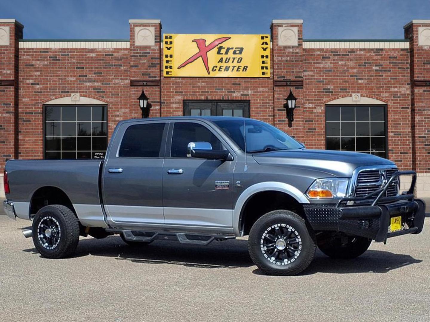 2012 Mineral Gray Metallic Clear Coat/Bright Silver Met RAM 2500 Laramie (3C6UD5FL0CG) with an 6.7L Cummins 6.7L Diesel Turbo I6 350hp 650ft. lbs. Common Rail Direct Injection engine, 6-Speed Shiftable Automatic transmission, located at 1401 N. Hobart, Pampa, TX, 79065, (806) 665-9872, 35.549953, -100.975098 - Photo#0