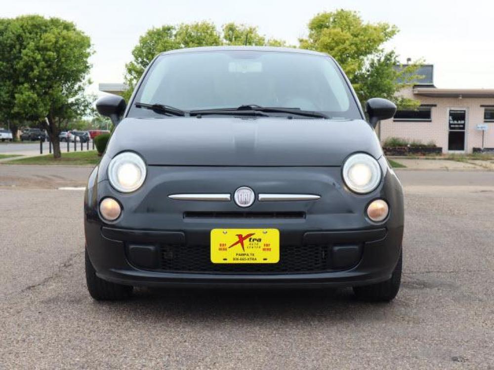 2012 Nero FIAT 500 Pop (3C3CFFARXCT) with an 1.4 4 Cylinder Sequential Multiport Fuel Injection engine, 5-Speed Manual transmission, located at 1401 N. Hobart, Pampa, TX, 79065, (806) 665-9872, 35.549641, -100.971878 - Photo #1