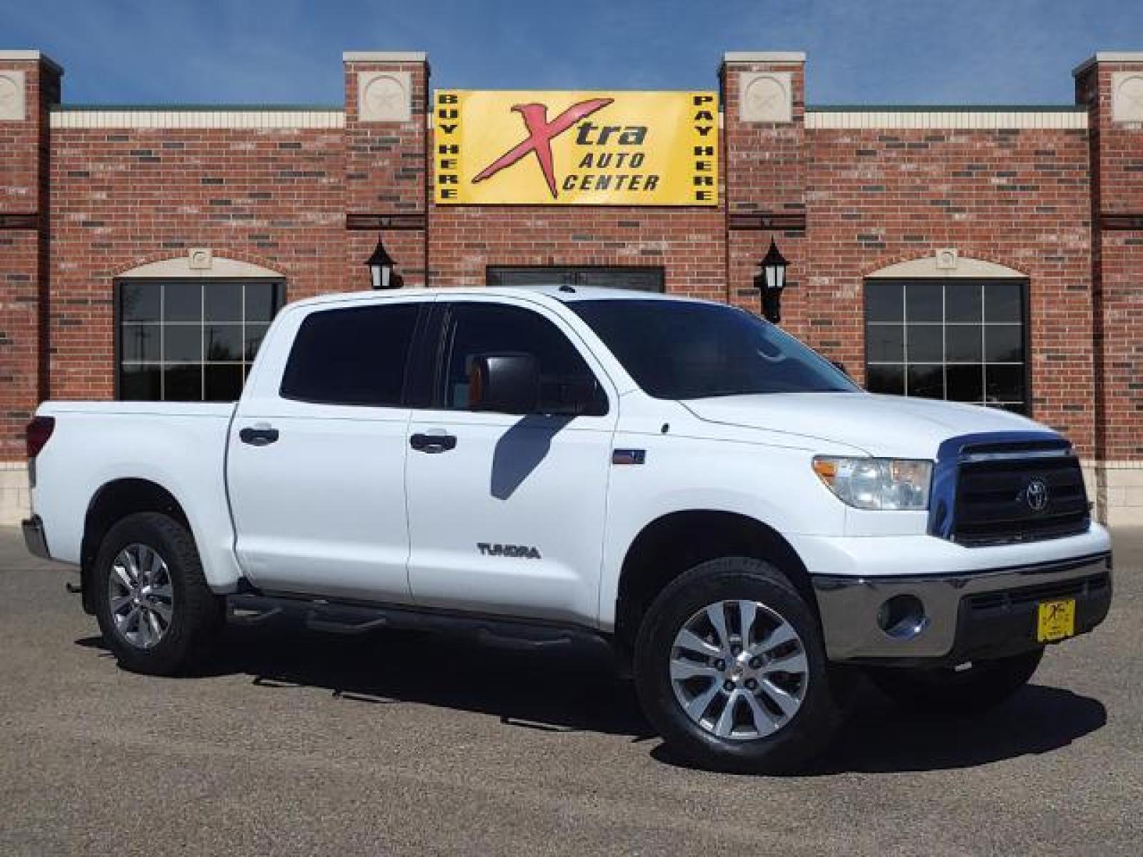 2012 Super White Toyota Tundra Grade (5TFDW5F17CX) with an 5.7L 5.7L Flex Fuel V8 381hp 4 Sequential Multiport Fuel Injection engine, 6-Speed Shiftable Automatic transmission, located at 1401 N. Hobart, Pampa, TX, 79065, (806) 665-9872, 35.549641, -100.971878 - Photo #0