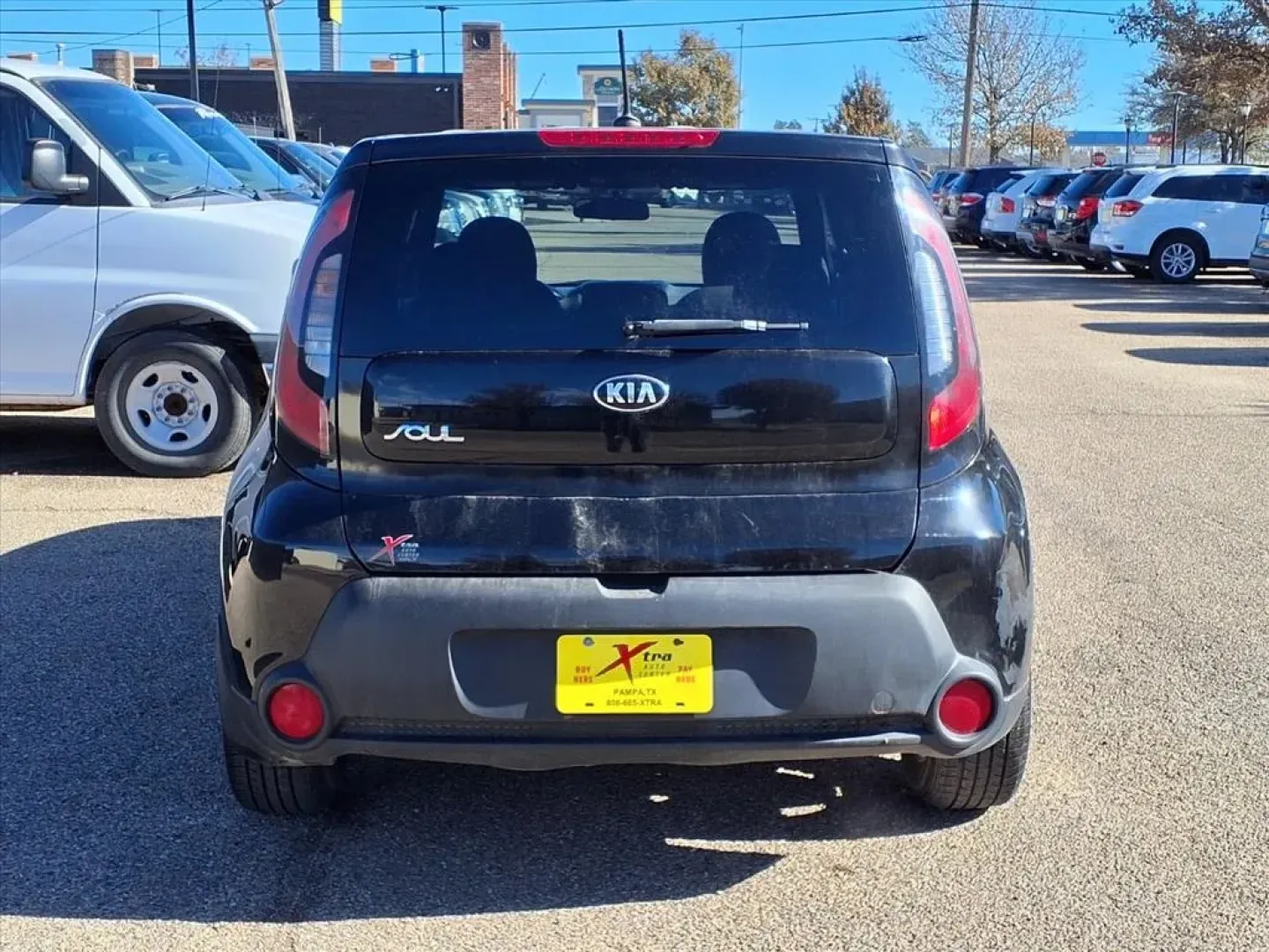 2015 Shadow Black Kia SOUL (KNDJN2A24F7) with an 1.6L engine, Automatic transmission, located at 1401 N. Hobart, Pampa, TX, 79065, (806) 665-9872, 35.549953, -100.975098 - Are you searching for a versatile vehicle that fits your active lifestyle while being budget-friendly? Look no further! At Xtra Auto Center in Pampa, TX, we proudly present a 2015 Kia Soul that's perfect for everything from daily commutes to weekend adventures. With its spacious interior and impress - Photo#3