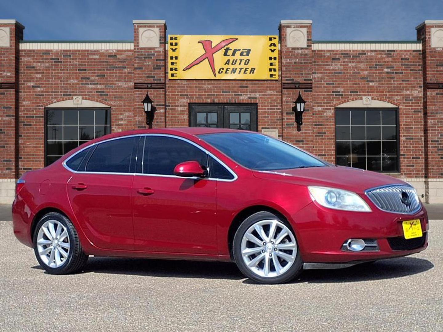2015 Crystal Red Tintcoat Buick Verano Convenience Group (1G4PR5SK9F4) with an 2.4L Ecotec 2.4L Flex Fuel I4 180hp 171ft. lbs. Direct Injection engine, 6-Speed Shiftable Automatic w/Overdrive transmission, located at 1401 N. Hobart, Pampa, TX, 79065, (806) 665-9872, 35.549953, -100.975098 - Photo#0