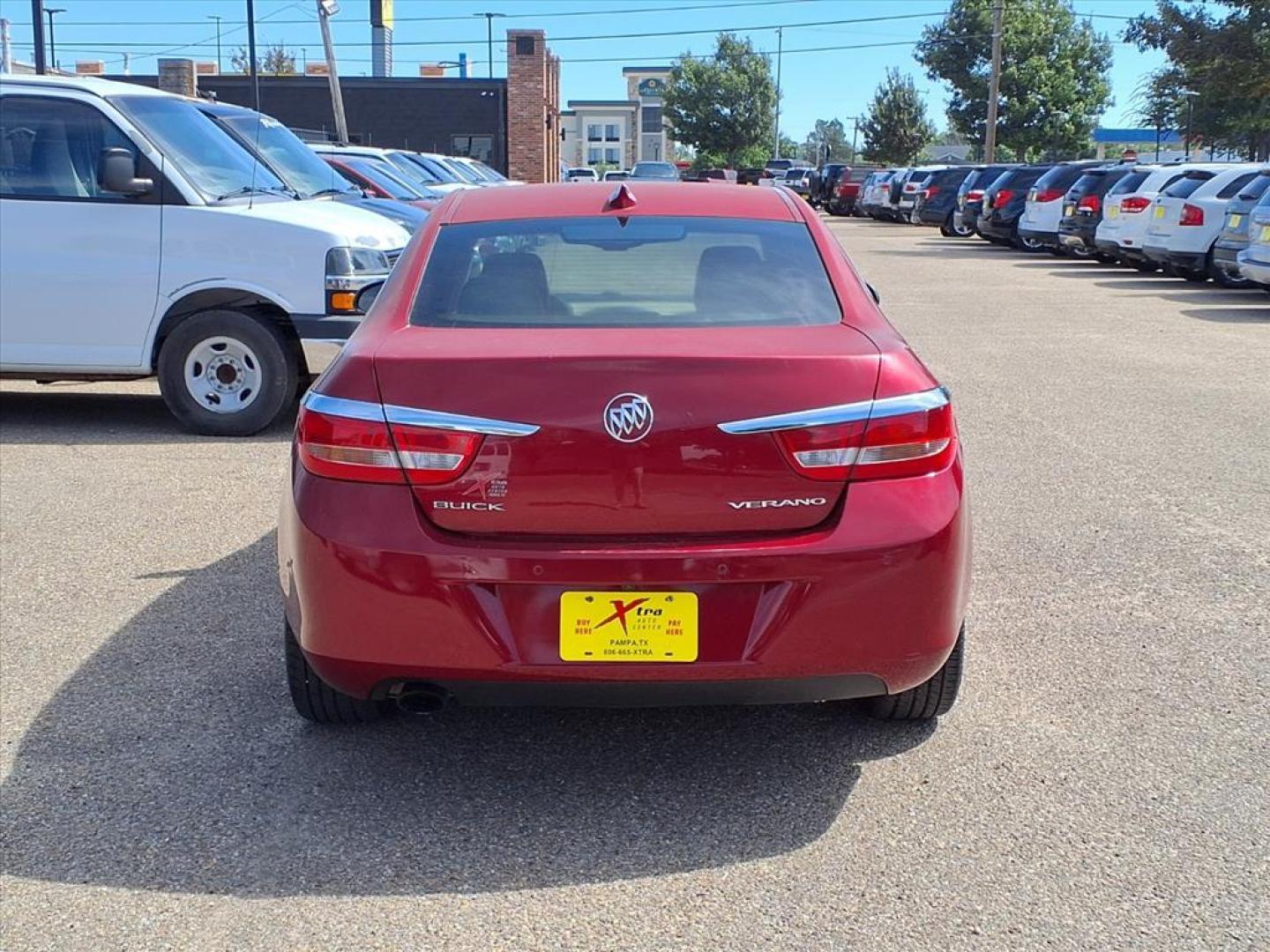 2015 Crystal Red Tintcoat Buick Verano Convenience Group (1G4PR5SK9F4) with an 2.4L Ecotec 2.4L Flex Fuel I4 180hp 171ft. lbs. Direct Injection engine, 6-Speed Shiftable Automatic w/Overdrive transmission, located at 1401 N. Hobart, Pampa, TX, 79065, (806) 665-9872, 35.549953, -100.975098 - Photo#3