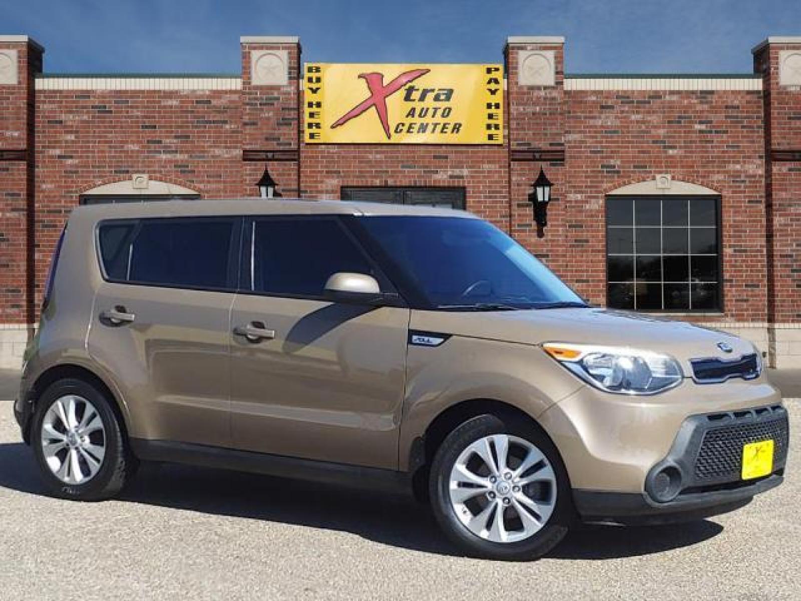 2015 Latte Brown Kia Soul + (KNDJP3A53F7) with an 2.0L 2.0L I4 164hp 151ft. lbs. Direct Injection engine, 6-Speed Shiftable Automatic transmission, located at 1401 N. Hobart, Pampa, TX, 79065, (806) 665-9872, 35.549641, -100.971878 - Photo #0