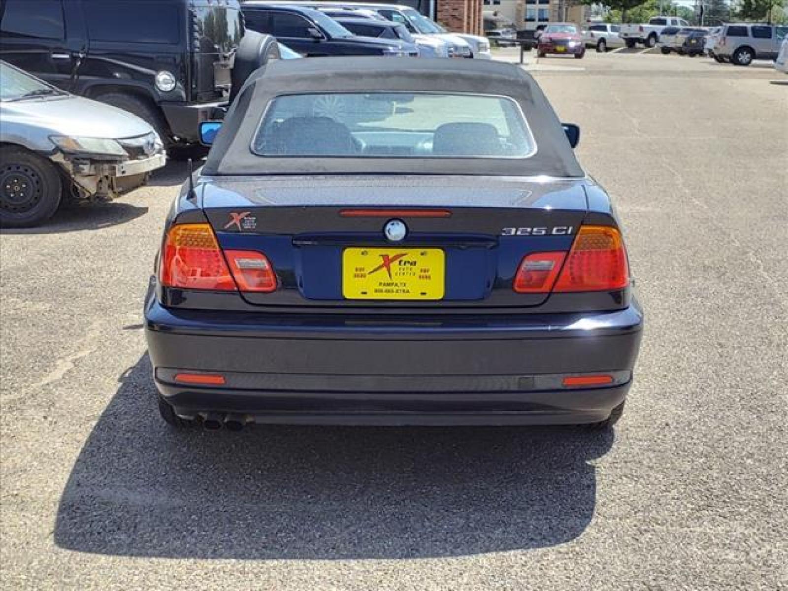2004 Orient Blue Metallic BMW 3 Series 325Ci (WBABW33444P) with an 2L NA I6 double overhead Fuel Injected engine, 5-Speed Automatic transmission, located at 1401 N. Hobart, Pampa, TX, 79065, (806) 665-9872, 35.549641, -100.971878 - Photo #3