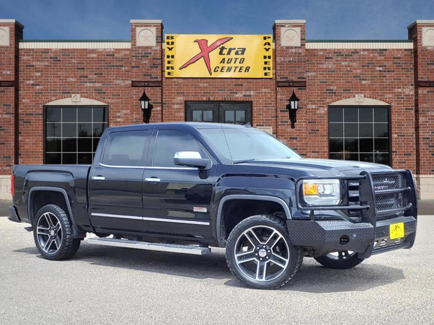 2014 Onyx Black GMC Sierra 1500 SLT (3GTU2VEC9EG) with an 5.3L EcoTec3 5.3L Flex Fuel V8 355hp 383ft. lbs. Direct Injection engine, 6-Speed Shiftable Automatic w/Overdrive transmission, located at 1401 N. Hobart, Pampa, TX, 79065, (806) 665-9872, 35.549953, -100.975098 - Photo#0