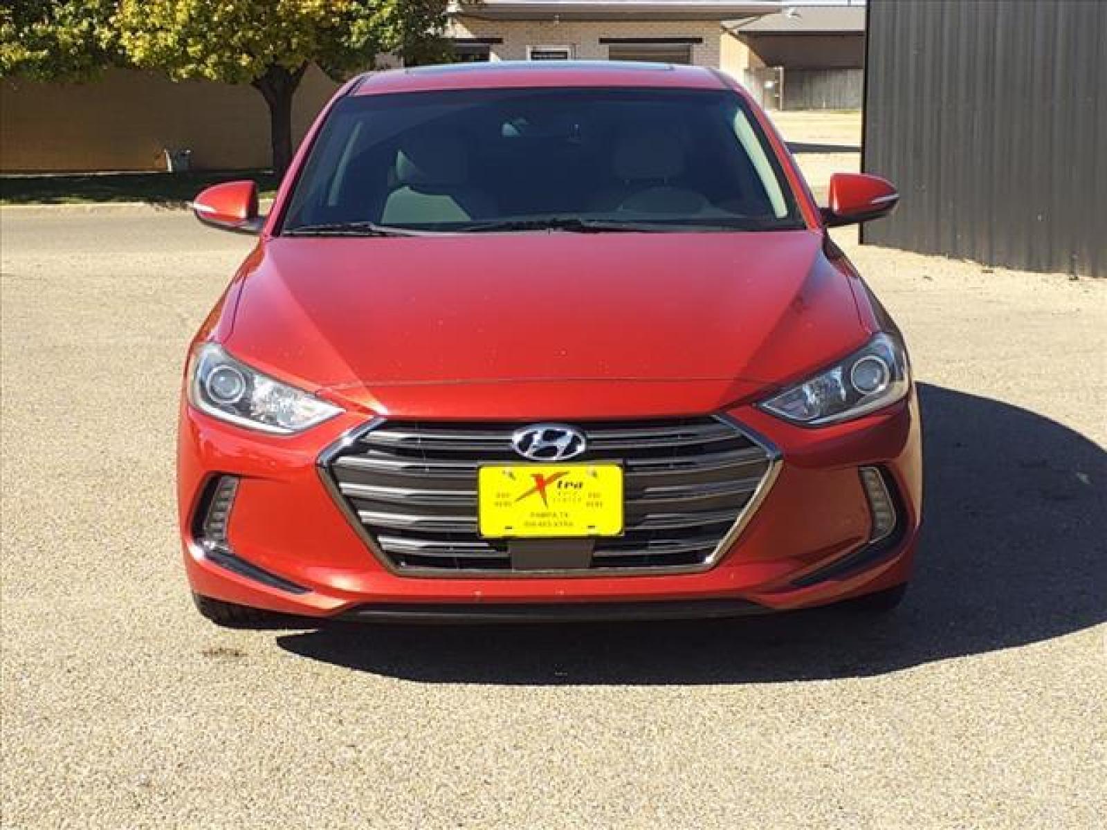 2017 Scarlet Red Hyundai ELANTRA Limited (5NPD84LF0HH) with an Nu 2.0L I4 147hp 132ft. l Sequential Multiport Fuel Injection engine, 6-Speed Shiftable Automatic transmission, located at 1401 N. Hobart, Pampa, TX, 79065, (806) 665-9872, 35.549641, -100.971878 - Photo #1