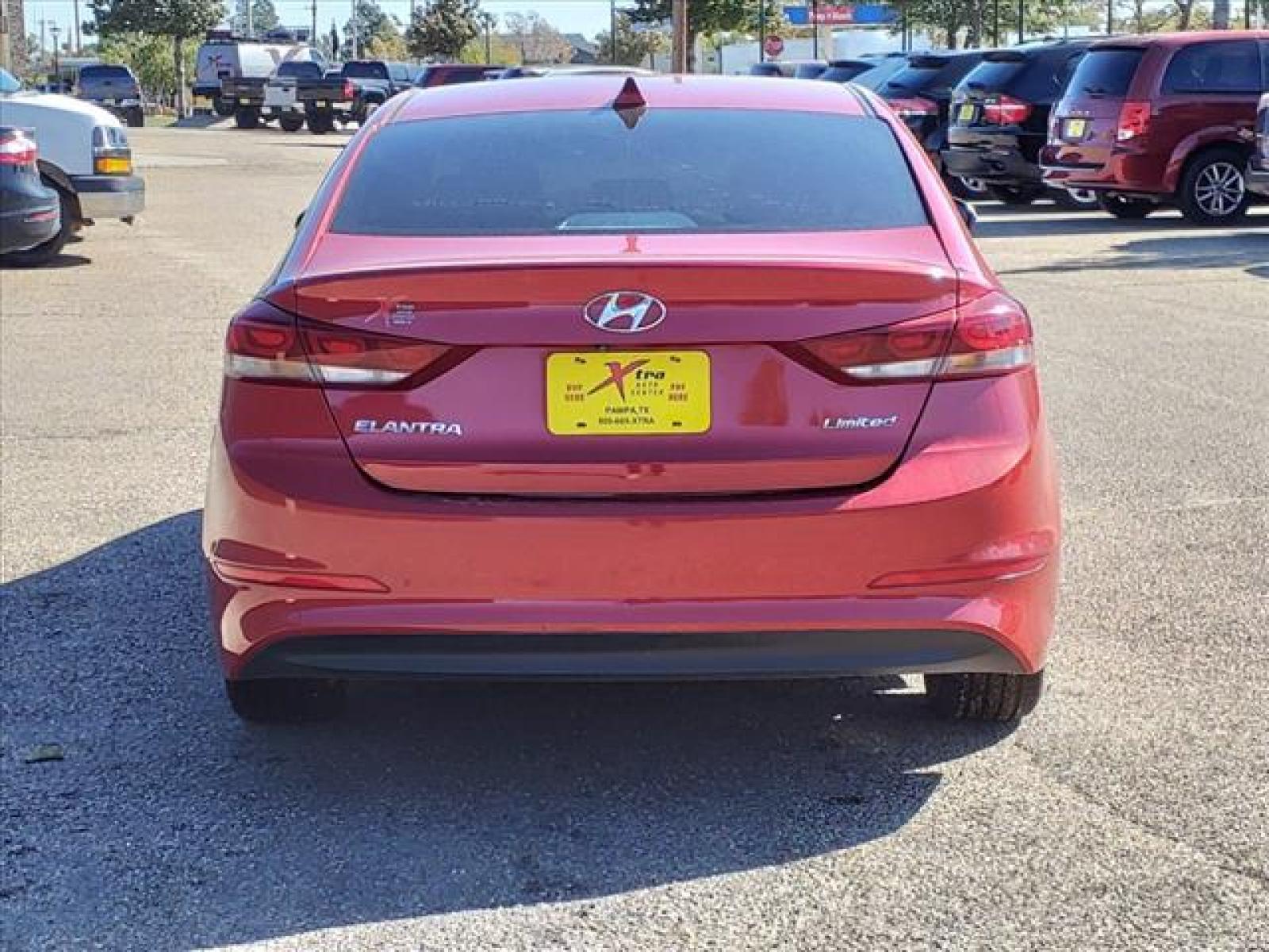 2017 Scarlet Red Hyundai ELANTRA Limited (5NPD84LF0HH) with an Nu 2.0L I4 147hp 132ft. l Sequential Multiport Fuel Injection engine, 6-Speed Shiftable Automatic transmission, located at 1401 N. Hobart, Pampa, TX, 79065, (806) 665-9872, 35.549641, -100.971878 - Photo #3